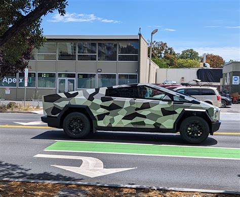 Camouflage-wrapped Tesla Cybertruck spotted in California sparks new ...