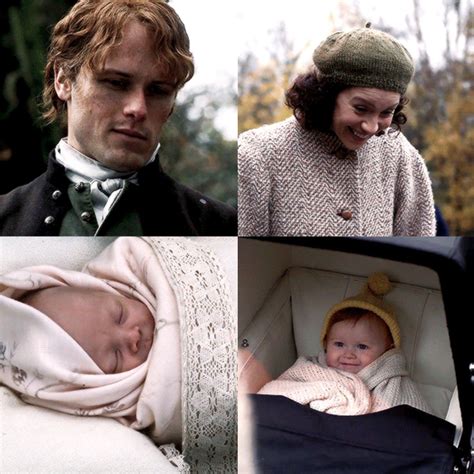 Sam Heughan as Jamie Fraser/MacKenzie with baby Willie and Caitriona ...