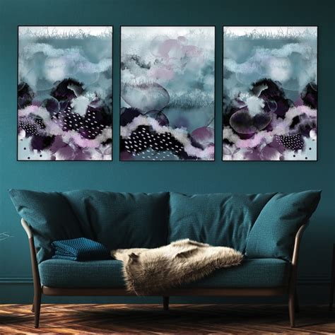 Teal Purple Wall Art - Etsy