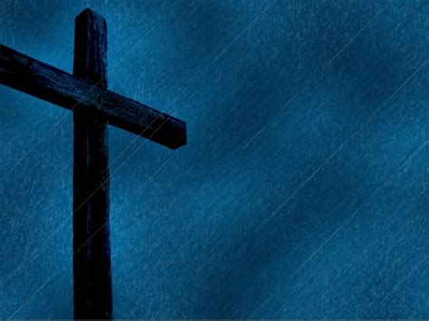 Cross Design Christian Background Blue Rain