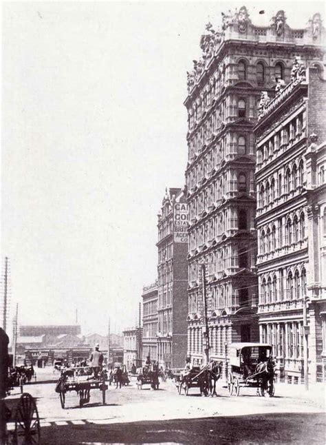 Queen St,Melbourne in Victoria in 1880. On the right the Broken Hill ...