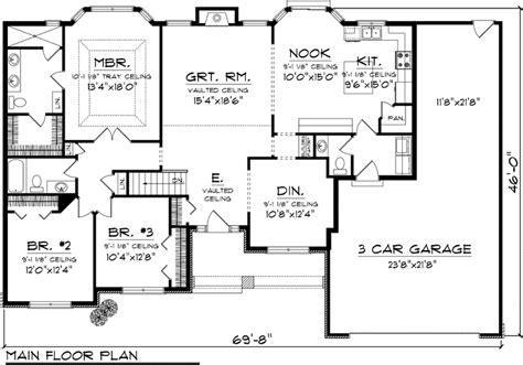 3 Bedroom Ranch Floor Plans With Garage | www.resnooze.com