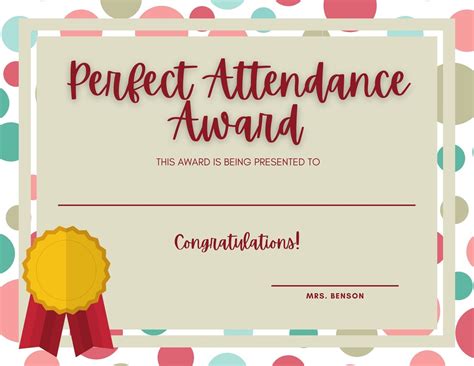 Attendance Certificate Template