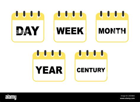 Different time values. Calendar icons set. Day, week, month, year ...