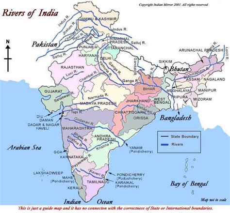 Map Of Rivers In India Rivers Of India Map Indian River Map River | The ...