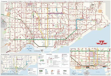 Toronto TTC System Map | System map, Toronto map, Map