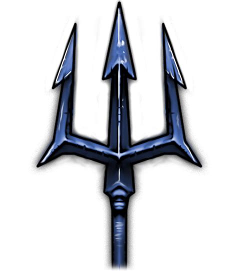 The trident represents Poseidon because it is blue like the color of ...