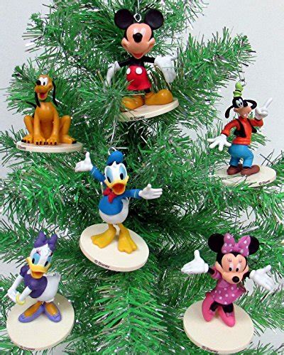 Disney MICKEY MOUSE 6 Piece Ornament Set Featuring Mickey Mouse, Minnie ...