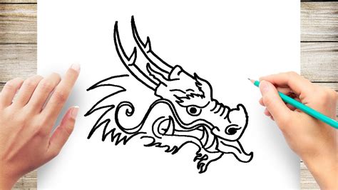 Chinese Dragon Head Outline