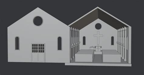 3D Cartoon Church Interior - TurboSquid 1641307