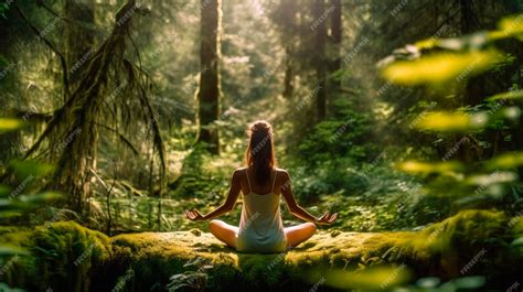 Premium Photo | Meditation and yoga in the forest with its natural ...