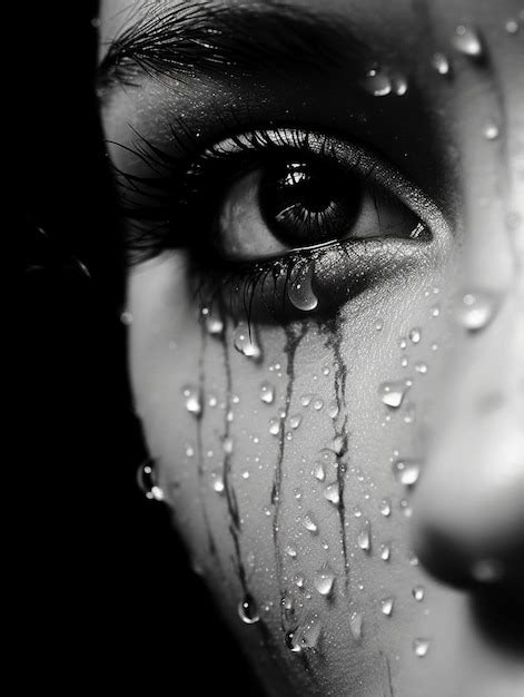 Premium AI Image | a woman with a tear drop on her eye and the word " i ...