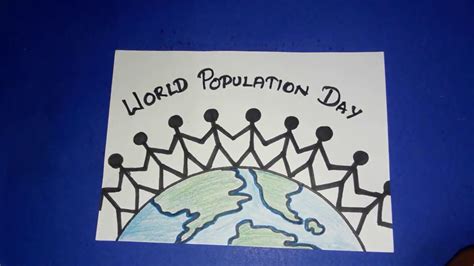 Draw POPULATION DAY poster | How to draw World POPULATION Drawing step ...