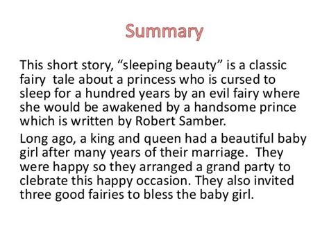 an analysis on the short story sleeping beauty.