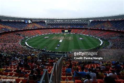 A general view of the stadium is seen before the 2023 IPL Final match ...