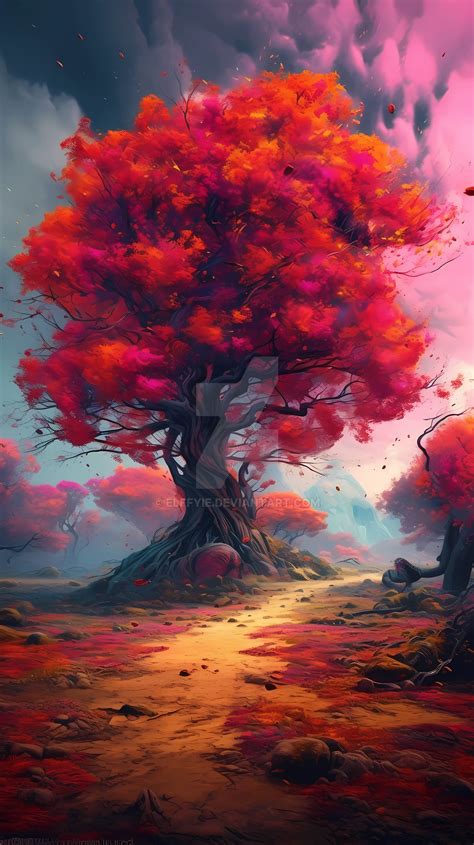 Wallpaper Series - Red Tree by Elffyie on DeviantArt