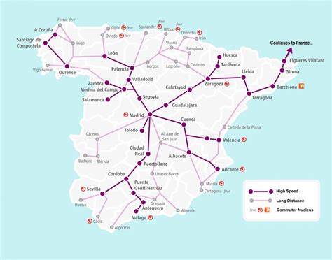 Spain train map renfe - Spain rail map renfe (Southern Europe - Europe)