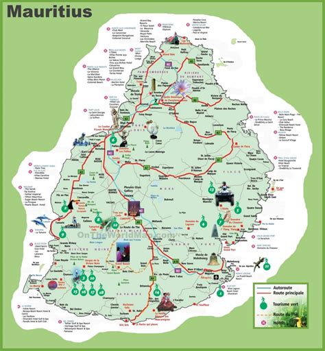 Mauritius hotel map