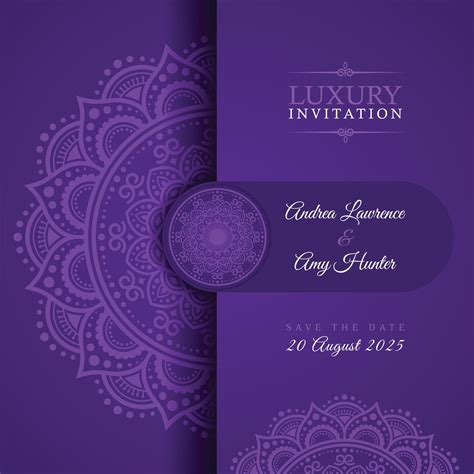 Luxury Wedding Invitation Card Design Vector Template for Wedding ...