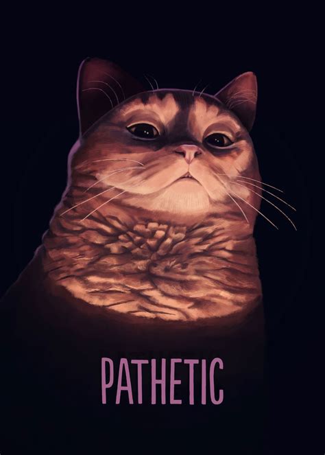 'Pathetic Cat Meme' Poster, picture, metal print, paint by Mashz | Displate