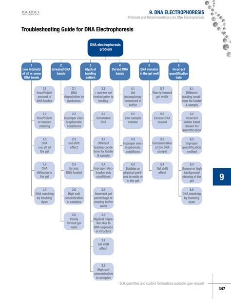 Troubleshooting Guide for DNA Electrophoresis 9. DNA ELECTROPHORESIS