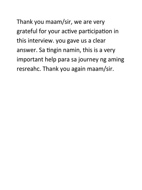 Thank You Maam | PDF