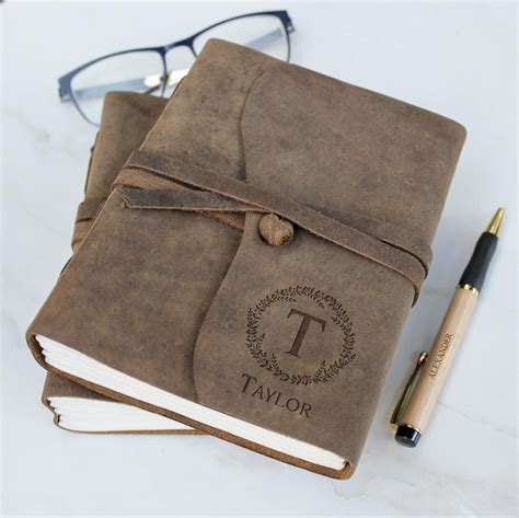 Personalized genuine leather Journal, customized journal, Monogrammed ...