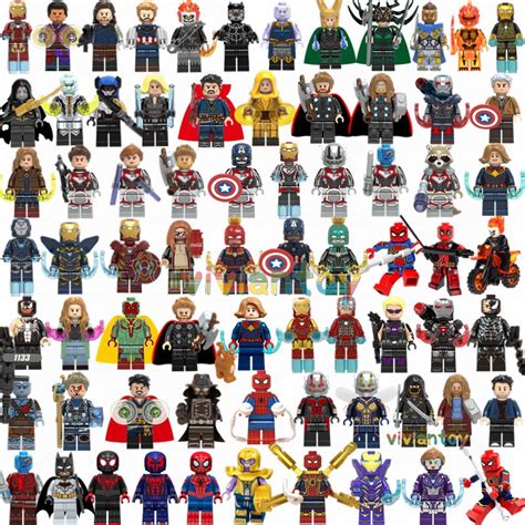 Lego Marvel Super Heroes Minifigures Iron Man Spiderman Thor Avengers ...