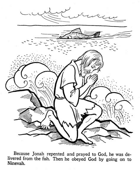 Jonah And The Whale Bible Story Coloring Pages - Coloring Home