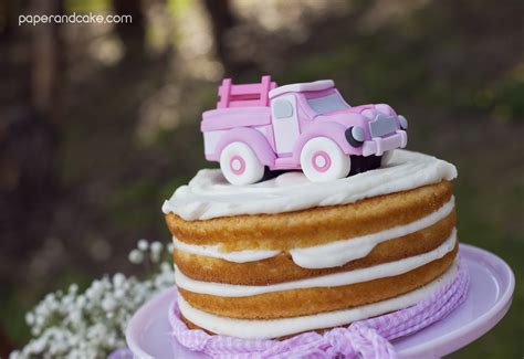 pinktruck caketopper - Paper and Cake