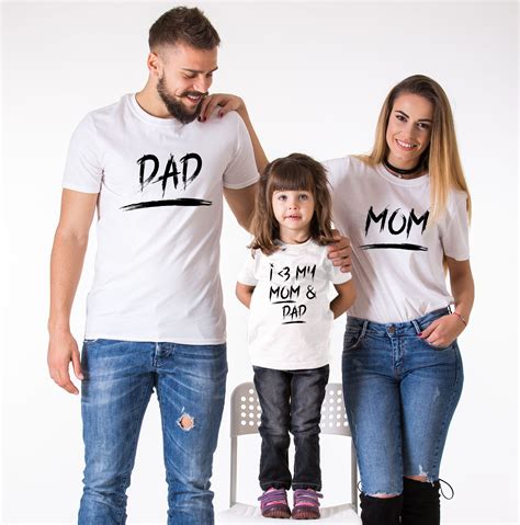 Matching Mom Dad Kid Shirts, Mom, Dad, I