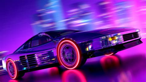 ArtStation - Ferrari Testarossa retrowave style