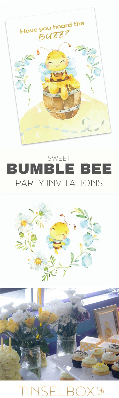 Sweet Bumble Bee Invitations - TINSELBOX