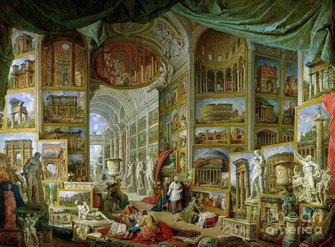 Gallery of Views of Ancient Rome Painting by Giovanni Paolo Pannini ...