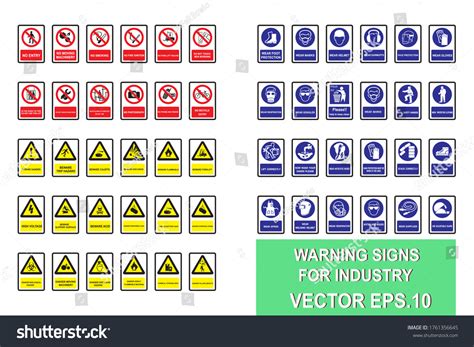 54 Types Industrial Safety Signs Be Stock Vector (Royalty Free ...