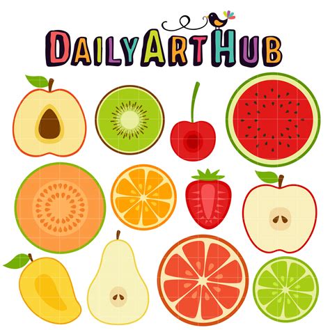 Fruit Slice Clip Art Set – Daily Art Hub // Graphics, Alphabets & SVG