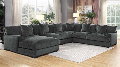 Charcoal Gray Sectional Sofa | Baci Living Room