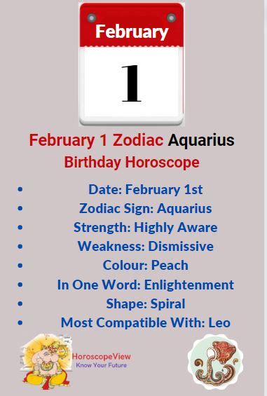 February 1 Zodiac Sign Aquarius Birthday Horoscope