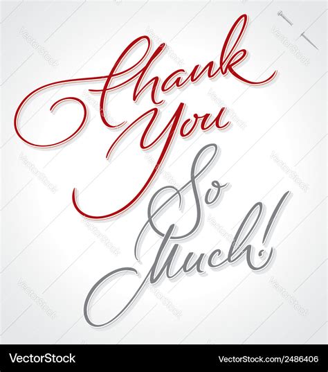 Thank you very much hand lettering Royalty Free Vector Image