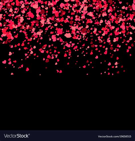 Falling hearts on black background Royalty Free Vector Image