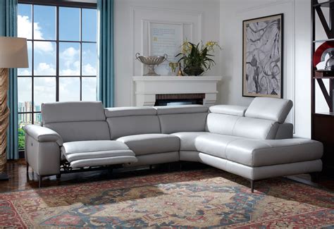 Real leather contemporary sectional with power recliner. This sectional ...