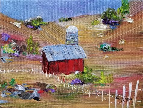 Original oil painting barn landscape farm oil painting | Etsy in 2020 ...