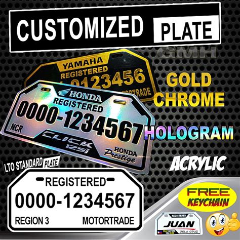 Motorcycle Temporary Plate Number (acrylic) with FREE mini KEYCHAIN ...