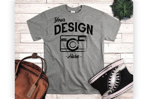 Grey Tshirt Mockup Sport Grey Template Modern Shirt Mockup