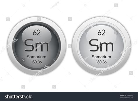 Samarium - Two Web Buttons - Chemical Element With Atomic Number 62. It ...