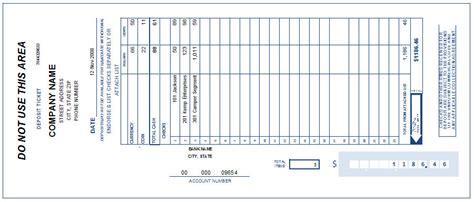 Deposit Slip Template Excel