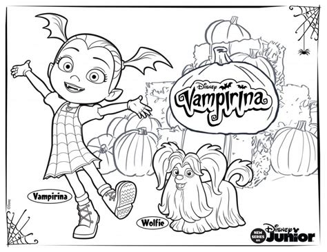 Vampirina And Wolfie Coloring Page | Halloween coloring pages, Disney ...