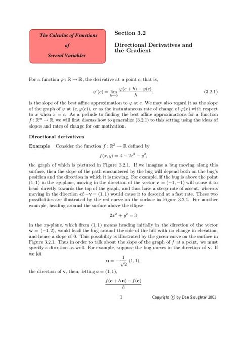 Directional derivative and gradient