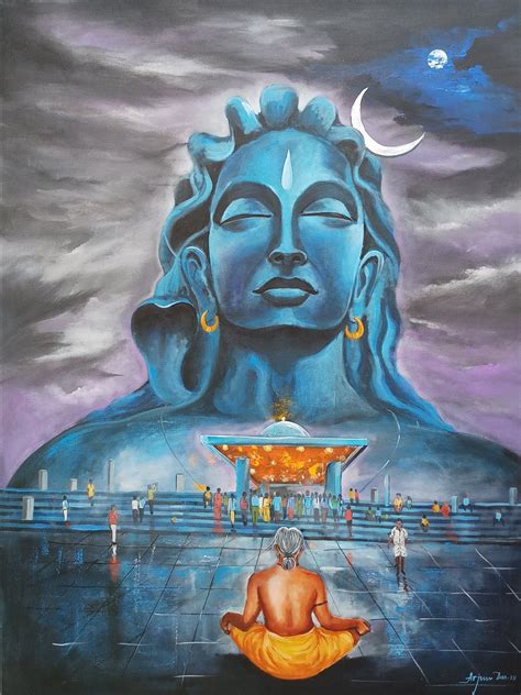 The artist has made this interesting painting of Aadiyogi shiva, which ...