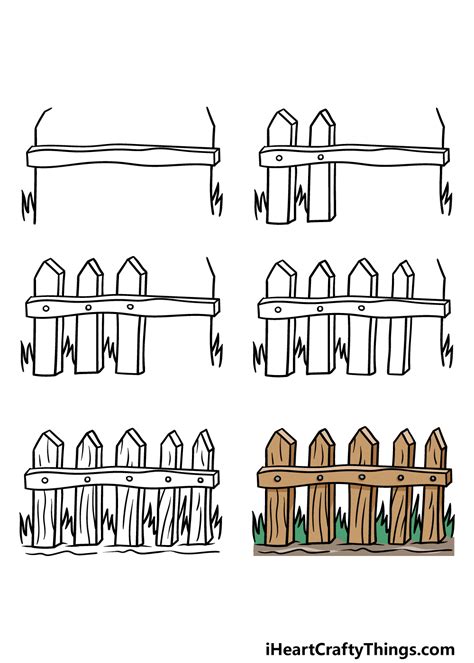 Fence Drawing - How To Draw A Fence Step By Step